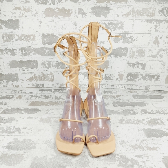 New Jeffrey Campbell Gladia Natural Gladiator Sandal H543 - Picture 3 of 11